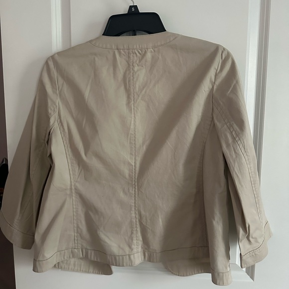 Talbots Cream Ruffle-Trim Blazer Jacket - Picture 2 of 2